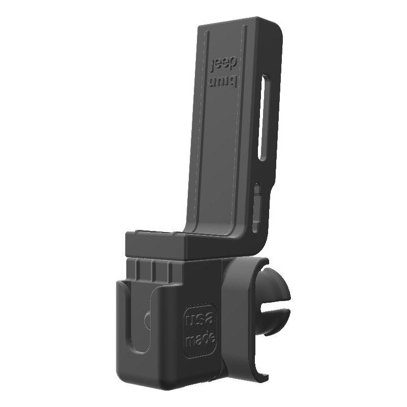 Galaxy DX 979 CB Mic + Icom IC-T70A Radio Holder for Jeep JK 07-10 Grab Bar - Image 3