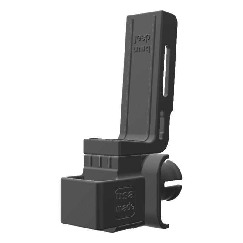 Midland 75-822 CB Mic + Yaesu FT-70DR Radio Holder for Jeep JK 07-10 Grab Bar - Image 3