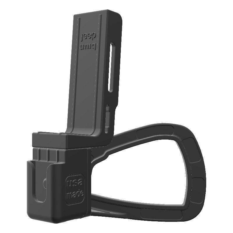 Rugged Radios RM-45 HAM Mic + Midland LTX 600 PA Radio Holder for Jeep JK 11-18 Grab Bar - Image 3