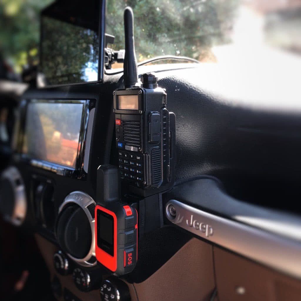 Garmin InReach Mini SATCOM SATCOM + Rugged Radios RH-5X Radio Holder for Jeep JK 11-18 Grab Bar - Image 5