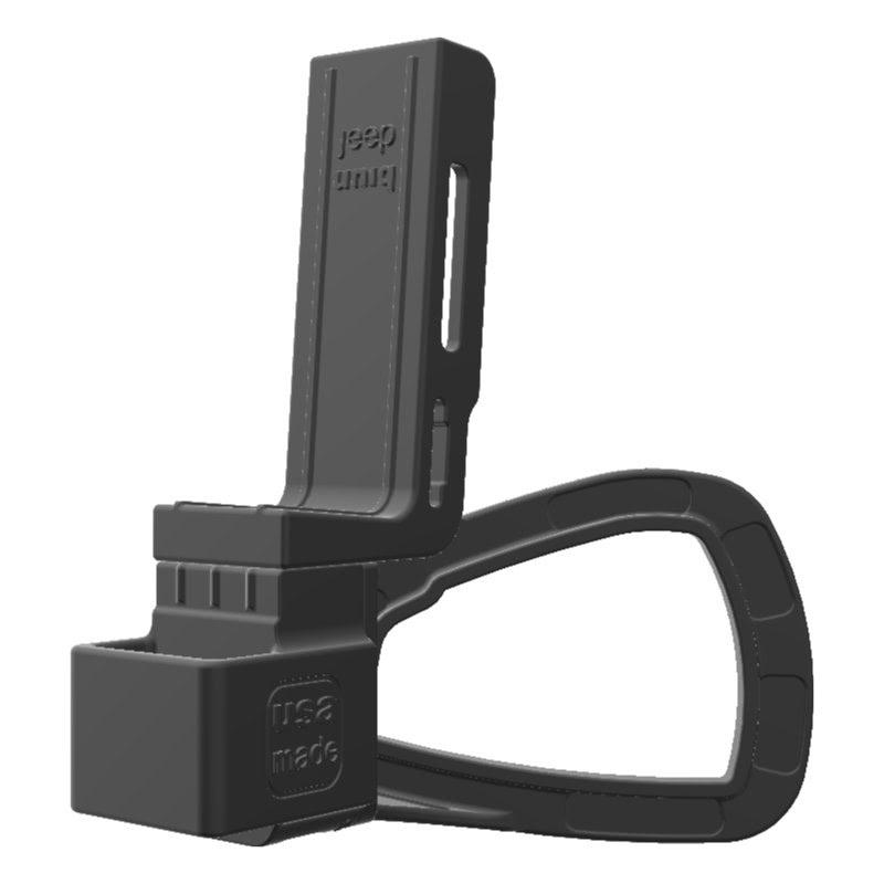 Midland 75-822 CB Mic + Yaesu FT-70D Radio Holder for Jeep JK 11-18 Grab Bar - Image 3